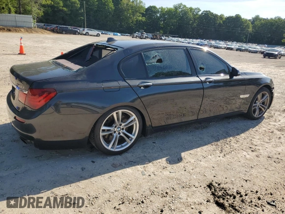 2013 BMW 7 Series 750Li xDrive with VIN WBAYF8C57DD140694, listed as a Copart auction lot 56983435 with 113,444 mi miles and Salvage title. Bid and sale history available at DreamBid. Image 3.