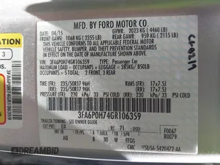 2016 Ford Fusion SE with VIN 3FA6P0H74GR106359, listed as a IAAI auction lot 42118469 with 158,622 mi miles and . Bid and sale history available at carsss.com. Image 11.