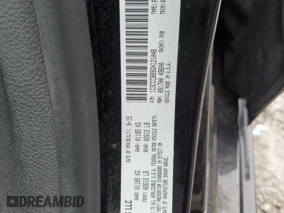 2016 Chrysler 200 S with VIN 1C3CCCBB9GN121048, listed as a Copart auction lot 50068685 with 174,257 mi miles and Salvage Title. Bid and sale history available at carsss.com. Image 13.