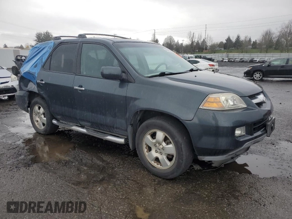 2005 Acura MDX with VIN 2HNYD18295H512436, listed as a Copart auction lot 46493595 with 0 mi miles and Salvage Title. Bid and sale history available at carsss.com. Image 4.