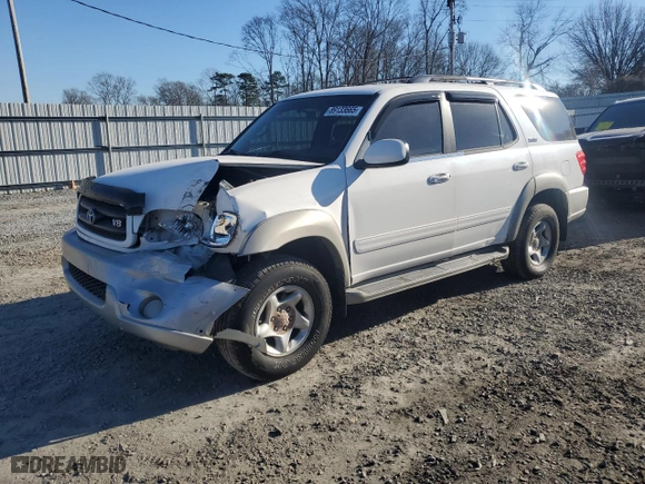 2001 Toyota Sequoia SR5 with VIN 5TDZT34A91S042989, listed as a Copart auction lot 89133665 with 285,365 mi miles and Salvage Title. Bid and sale history available at carsss.com. Image 1.