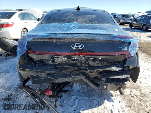 2023 Hyundai Sonata Hybrid Blue with VIN KMHL24JJ0PA060415, listed as a Copart auction lot 45715475 with 91,222 mi miles and Salvage Title. Bid and sale history available at carsss.com. Image 6.