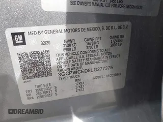 2020 Chevrolet Silverado 1500 LT with VIN 3GCPWCED8LG277375, listed as a IAAI auction lot 41860662 with 110,344 mi miles. Bid and sale history available at carsss.com. Image 9.