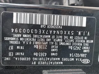 2014 Kia Optima EX with VIN 5XXGN4A7XEG300394, listed as a IAAI auction lot 42117331 with 139,986 mi miles and . Bid and sale history available at carsss.com. Image 9.