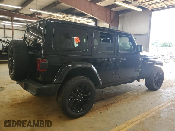 2024 Jeep Wrangler Sahara with VIN 1C4RJXP67RW292134, listed as a Copart auction lot 60993555 with 10,038 mi miles and Salvage title. Bid and sale history available at DreamBid. Image 3.