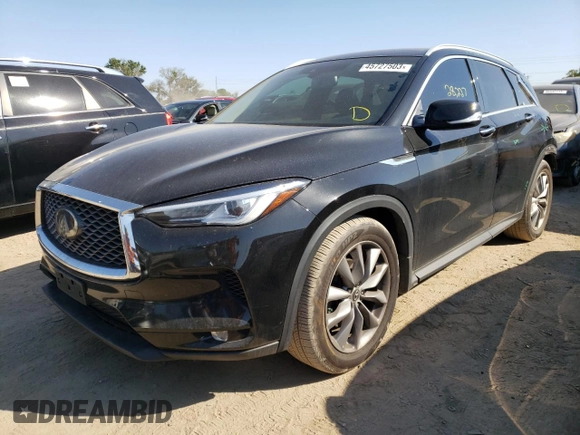 2019 Infiniti QX50 LUXE with VIN 3PCAJ5M32KF148349, listed as a Copart auction lot 45727503 with 28,227 mi miles. Bid and sale history available at carsss.com. Image 1.
