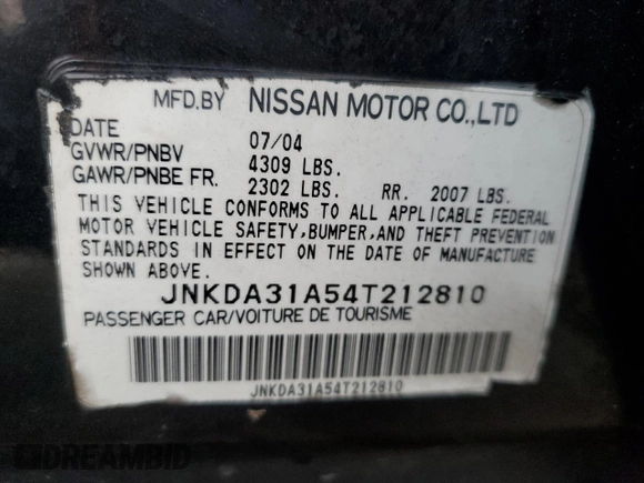 2004 Infiniti I35 z VIN JNKDA31A54T212810, wystawiony jako Copart lot #72467654 z przebiegiem 137 809 mil mil oraz Szkoda całkowita • Salvage title. Historia ofert i sprzedaży dostępna na DreamBid. Obrazek 12.