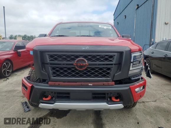 2024 Nissan Titan Pro-4X with VIN 1N6AA1ED8RN118197, listed as a Copart auction lot 64471595 with 3,576 mi miles and Salvage title. Bid and sale history available at DreamBid. Image 5.