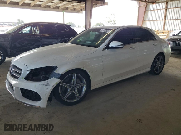2018 Mercedes-Benz C 300 with VIN 55SWF4JB9JU280132, listed as a Copart auction lot 61803625 with 44,298 mi miles and Salvage title. Bid and sale history available at DreamBid. Image 1.