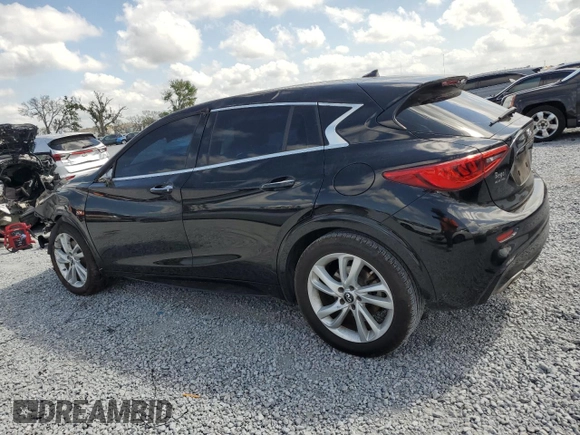 2018 Infiniti QX30 Pure with VIN SJKCH5CP7JA043304, listed as a Copart auction lot 51667365 with 85,494 mi miles and Salvage title. Bid and sale history available at DreamBid. Image 2.