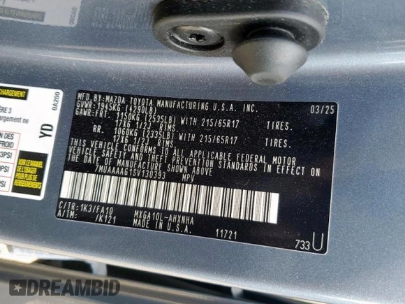 2025 Toyota Corolla Cross L with VIN 7MUAAAAG1SV130393, listed as a Copart auction lot 58823445 with 1,716 mi miles and Clean title. Bid and sale history available at DreamBid. Image 13.