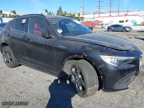 2022 Alfa Romeo Stelvio Ti with VIN ZASPAKBN5N7D24275, listed as a IAAI auction lot 41360975 with 24,668 mi miles. Bid and sale history available at carsss.com. Image 6.