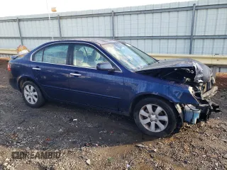 2007 Kia Optima EX with VIN KNAGE124875154603, listed as a Copart auction lot 79768494 with 76,588 mi miles and Salvage Title. Bid and sale history available at carsss.com. Image 4.