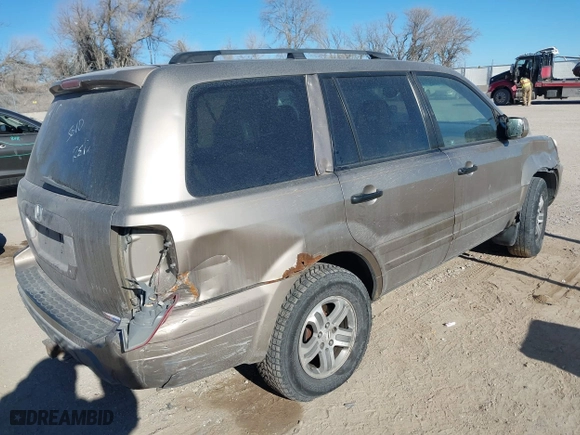 2003 Honda Pilot EX with VIN 2HKYF18563H604120, listed as a IAAI auction lot 41297222 with 248,748 mi miles. Bid and sale history available at carsss.com. Image 4.