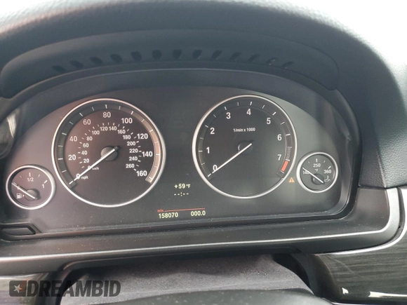 2013 BMW 5 Series 528i xDrive with VIN WBAXH5C55DDW12217, listed as a Copart auction lot 56019465 with 158,070 mi miles and Non repairable. Bid and sale history available at DreamBid. Image 9.