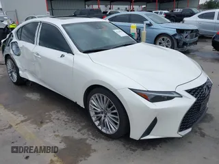 2022 Lexus IS with VIN JTHDA1D23N5121856, listed as a IAAI auction lot 41146026 with 58,937 mi miles. Bid and sale history available at carsss.com. Image 1.
