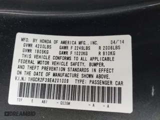 2014 Honda Accord Sedan LX with VIN 1HGCR2F39EA201009, listed as a IAAI auction lot 41952012 with 104,403 mi miles. Bid and sale history available at carsss.com. Image 9.