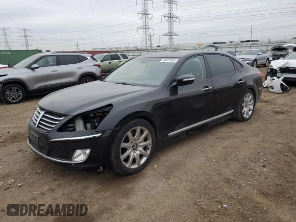 2012 Hyundai Equus Signature with VIN KMHGH4JH3CU055327, listed as a Copart auction lot 44697385 with 157,183 mi miles and Salvage Title. Bid and sale history available at DreamBid. Image 1.