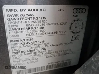 2019 Audi Q5 Prestige with VIN WA1FNAFY2K2106403, listed as a Copart auction lot 40071484 with 58,046 mi miles. Bid and sale history available at carsss.com. Image 13.