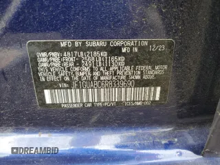2024 Subaru Impreza with VIN JF1GUABC6R8339690, listed as a Copart auction lot 57945644 with 3,427 mi miles and Salvage Title. Bid and sale history available at carsss.com. Image 15.