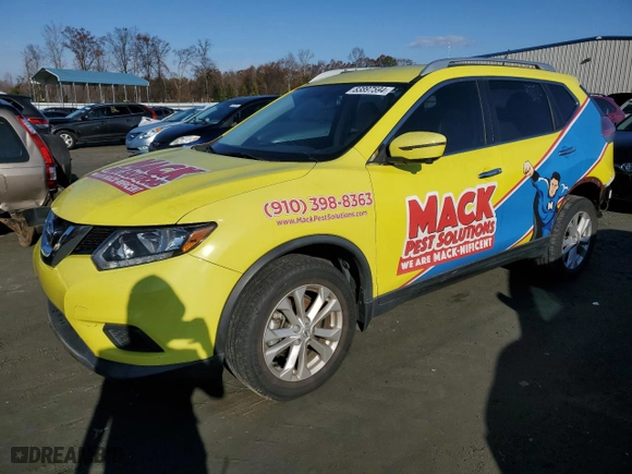 2016 Nissan Rogue SV with VIN KNMAT2MT4GP687688, listed as a Copart auction lot 83897594 with 128767 miles and Salvage Title. Bid and sale history available at carsss.com. Image 1.