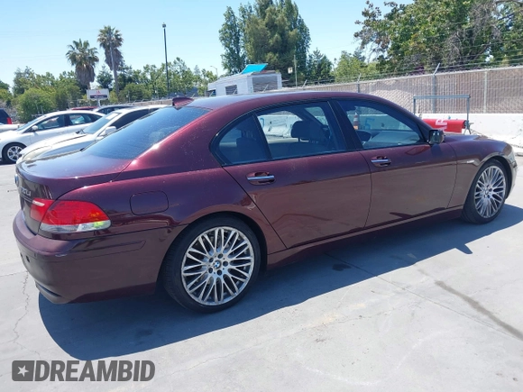 2007 BMW 7 Series 750Li with VIN WBAHN83527DT77312, listed as a IAAI auction lot 42571093 with 136,164 mi miles and . Bid and sale history available at DreamBid. Image 4.
