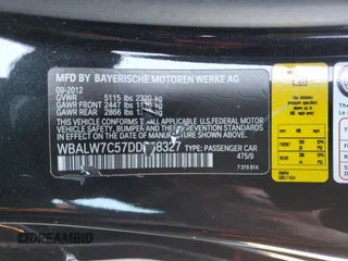 2013 BMW 6 Series 640i z VIN WBALW7C57DDX58327, wystawiony jako Copart lot #43505725 z przebiegiem 58 733 mil mil oraz Szkoda całkowita • Salvage title. Historia ofert i sprzedaży dostępna na DreamBid. Obrazek 12.