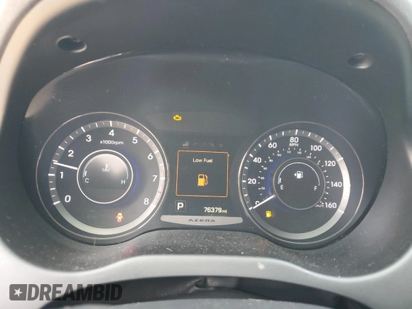2017 Hyundai Azera with VIN KMHFG4JG2HA588977, listed as a Copart auction lot 61007035 with 76,379 mi miles and Salvage title. Bid and sale history available at DreamBid. Image 9.