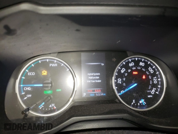 2021 Toyota RAV4 Hybrid LE with VIN 4T3B6RFV0MU035525, listed as a Copart auction lot 45775665 with 52,234 mi miles and Salvage Title. Bid and sale history available at carsss.com. Image 9.