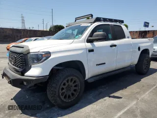 2020 Toyota Tundra SR with VIN 5TFUY5F19LX946889, listed as a Copart auction lot 57618445 with 48,429 mi miles and Salvage title. Bid and sale history available at DreamBid. Image 1.