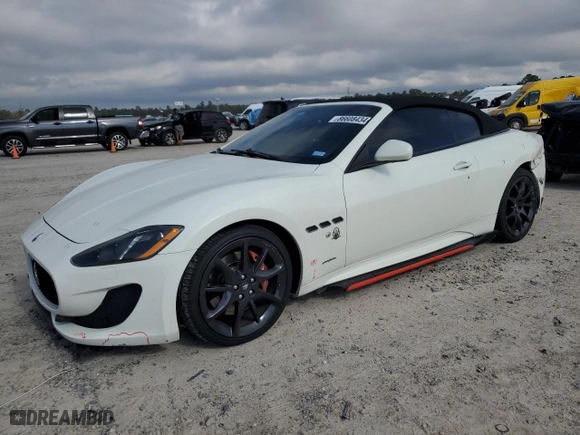 2014 Maserati GranTurismo Convertible Sport with VIN ZAM45VMA0E0092622, listed as a Copart auction lot 86608434 with 19,840 mi miles and Salvage Title. Bid and sale history available at carsss.com. Image 1.