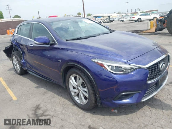2018 Infiniti QX30 Luxury with VIN SJKCH5CP2JA056994, listed as a IAAI auction lot 42429273 with 48,048 mi miles and . Bid and sale history available at DreamBid. Image 1.