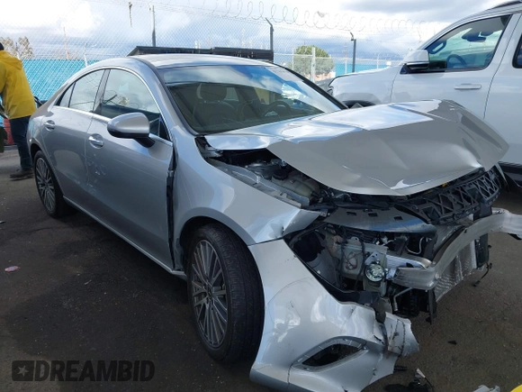 2023 Mercedes-Benz CLA 250 with VIN W1K5J4GB7PN386050, listed as a IAAI auction lot 41785870 with 14,883 mi miles and . Bid and sale history available at DreamBid. Image 1.