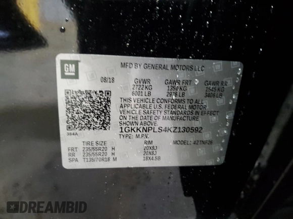 2019 GMC Acadia Denali с VIN 1GKKNPLS4KZ130592, выставлен на аукционе Copart как лот 52876425 с пробегом 71 485 миль миль и Списание • Salvage title. История ставок и продаж доступна на DreamBid. Изображение 15.