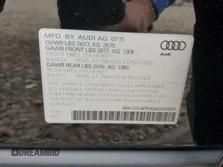 2016 Audi SQ5 Premium Plus с VIN WA1CCAFP0GA022433, выставлен на аукционе Copart как лот 57869265 с пробегом 107 229 миль миль и Списание • Salvage title. История ставок и продаж доступна на DreamBid. Изображение 12.