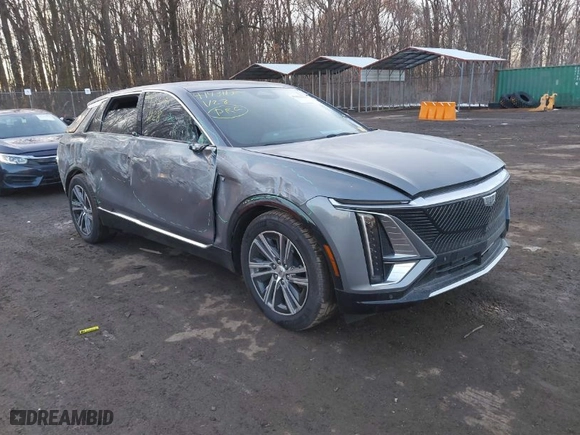 2023 Cadillac LYRIQ RWD Luxury with VIN 1GYKPMRKXPZ002452, listed as a IAAI auction lot 41431130 with 10,526 mi miles. Bid and sale history available at carsss.com. Image 1.