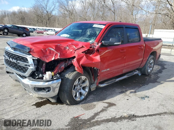 2022 Ram 1500 Big Horn with VIN 1C6RRFFG3NN455883, listed as a Copart auction lot 45040585 with 28,973 mi miles and Salvage Title. Bid and sale history available at carsss.com. Image 1.