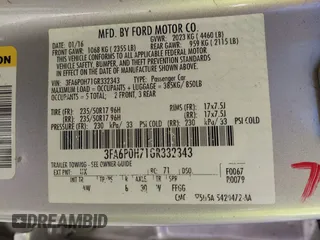 2016 Ford Fusion SE with VIN 3FA6P0H71GR332343, listed as a IAAI auction lot 41964442 with 111,218 mi miles. Bid and sale history available at carsss.com. Image 9.