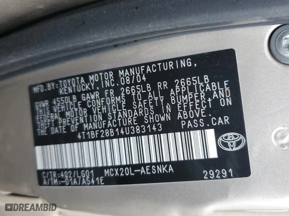 2004 Toyota Avalon XL with VIN 4T1BF28B14U383143, listed as a Copart auction lot 49757215 with 103,100 mi miles and Clean Title. Bid and sale history available at carsss.com. Image 12.