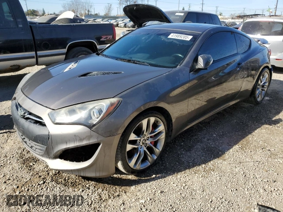 2013 Hyundai Genesis Coupe Track with VIN KMHHU6KJ8DU083980, listed as a Copart auction lot 41989205 with 108,382 mi miles and Clean title. Bid and sale history available at DreamBid. Image 1.