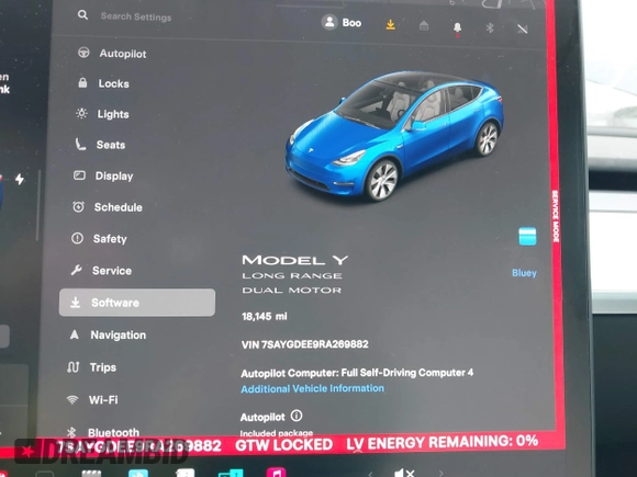 2024 Tesla Model Y Long Range with VIN 7SAYGDEE9RA269882, listed as a IAAI auction lot 41771485 with 18,145 mi miles. Bid and sale history available at carsss.com. Image 7.