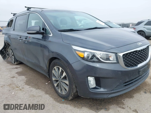2015 Kia Sedona EX with VIN KNDMC5C10F6081596, listed as a IAAI auction lot 41508912 with 120,845 mi miles. Bid and sale history available at carsss.com. Image 1.