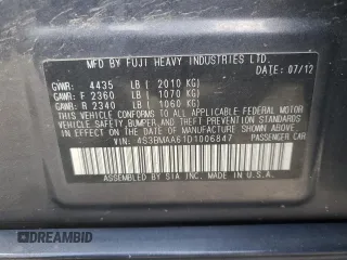 2013 Subaru Legacy 2.5i z VIN 4S3BMAA61D1006847, wystawiony jako Copart lot #58623325 z przebiegiem 141 743 mil mil oraz Szkoda całkowita • Salvage title. Historia ofert i sprzedaży dostępna na DreamBid. Obrazek 12.