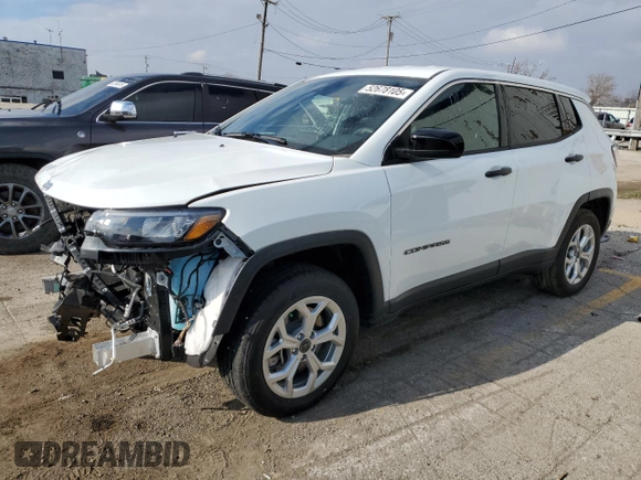 2025 Jeep Compass Sport with VIN 3C4NJDAN0ST519379, listed as a Copart auction lot 52678105 with 1,923 mi miles and Clean title. Bid and sale history available at DreamBid. Image 1.