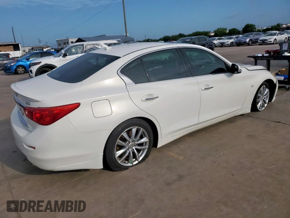 2014 Infiniti Q50 Premium with VIN JN1BV7AP6EM676258, listed as a Copart auction lot 63979615 with 191,948 mi miles and Salvage title. Bid and sale history available at DreamBid. Image 3.