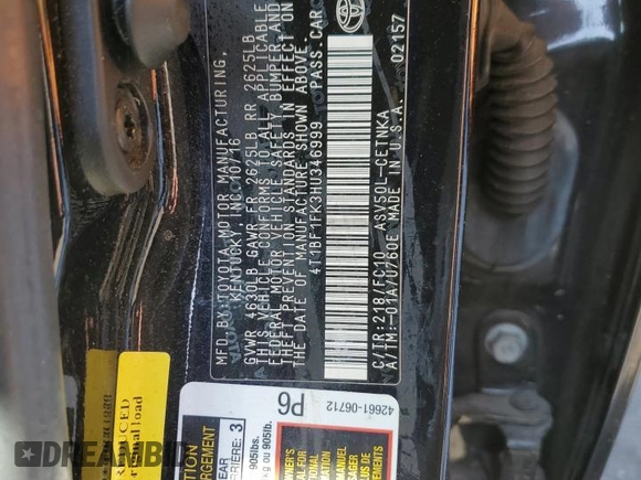 2017 Toyota Camry XLE с VIN 4T1BF1FK3HU346999, выставлен на аукционе Copart как лот 54208195 с пробегом 116 834 миль миль и Списание • Salvage title. История ставок и продаж доступна на DreamBid. Изображение 12.