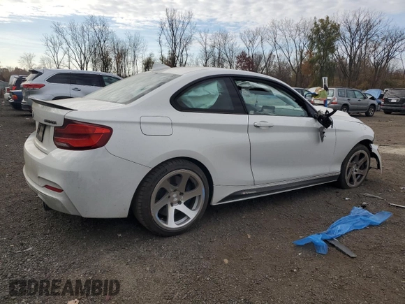 2018 BMW 2 Series M240i with VIN WBA2J5C56JVB28001, listed as a Copart auction lot 77845314 with 0 mi miles and Salvage Title. Bid and sale history available at carsss.com. Image 3.