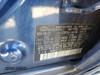 2006 Hyundai Santa Fe GLS with VIN KM8SC73E16U092877, listed as a Copart auction lot 82618494 with 111,304 mi miles and Clean Title. Bid and sale history available at carsss.com. Image 13.