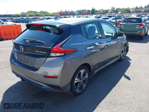 2020 Nissan LEAF SV with VIN 1N4AZ1CP4LC307981, listed as a IAAI auction lot 42068236 with 32,488 mi miles and . Bid and sale history available at DreamBid. Image 4.