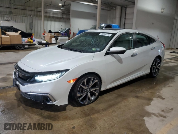 2020 Honda Civic Sedan Touring with VIN 19XFC1F96LE203872, listed as a Copart auction lot 46944375 with 72,000 mi miles and Salvage Title. Bid and sale history available at carsss.com. Image 1.